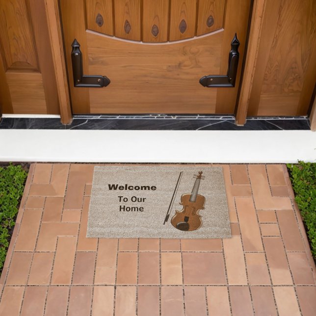 Violin Design Personalised Fiber Doormat (Insitu (Outdoor))