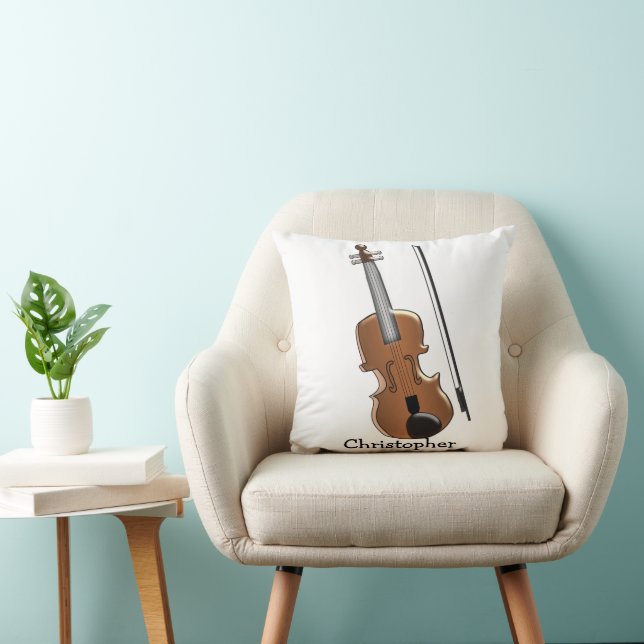 Violin Design Personalised Throw Pillow (Chair)