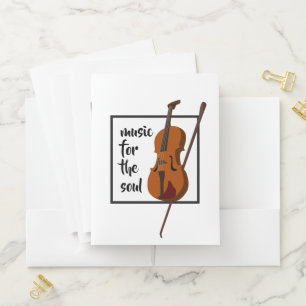 violin design pocket folder