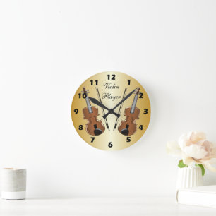 Violin Design Round Clock