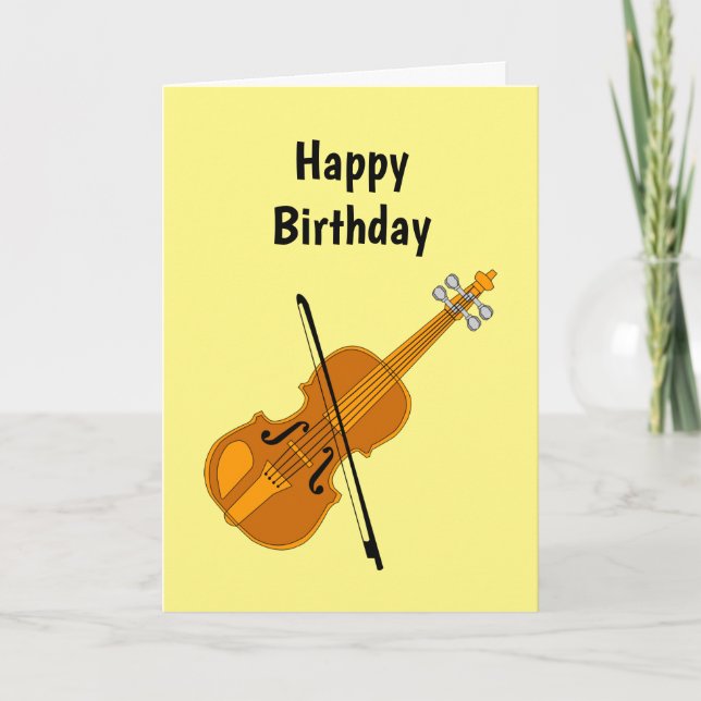 Violin Drawing Birthday Card (Front)
