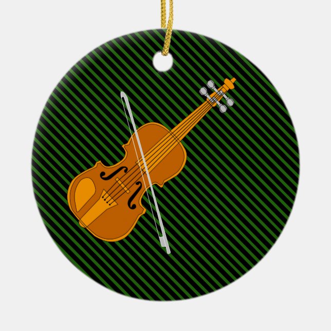 Violin Drawing Ceramic Ornament (Front)