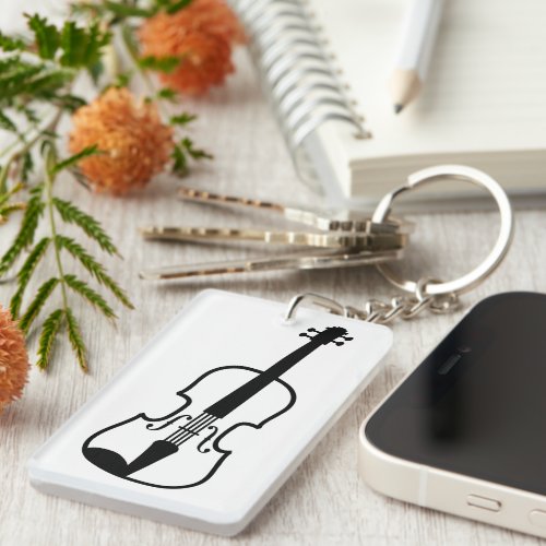 Violin drawing keychain for violinist or musician