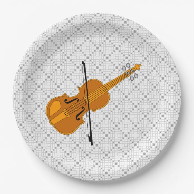 Violin Drawing Paper Plates (Front)
