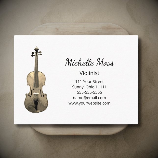 Violin Elegant Music Teacher Violinist  Business Card (Creator Uploaded)
