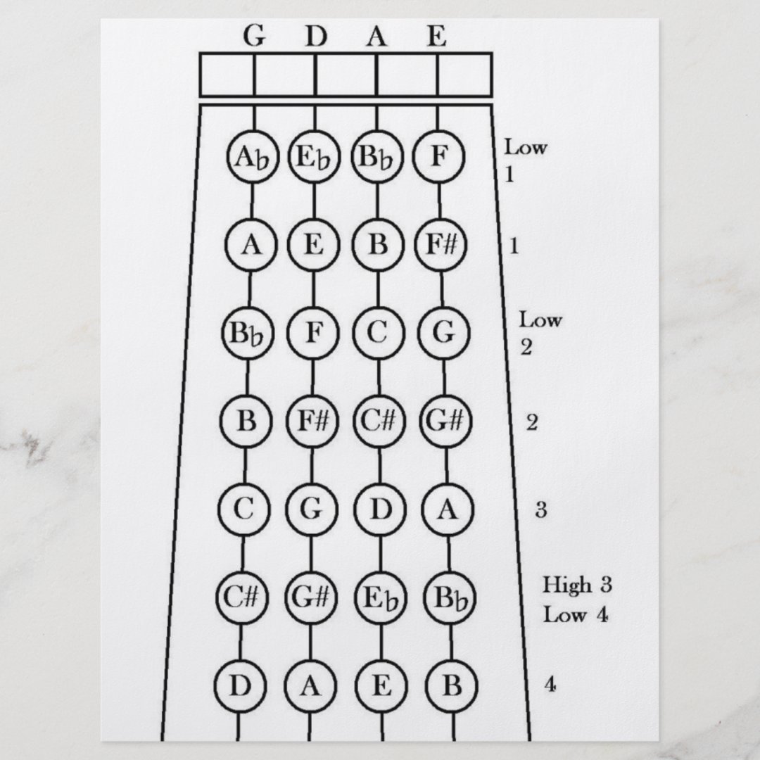 Violin Fingering Chart Flyer | Zazzle