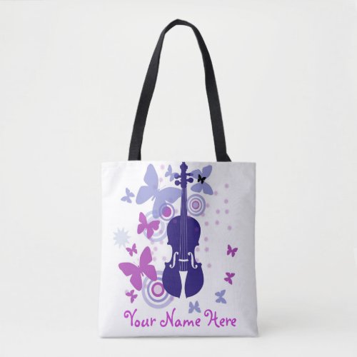 Violin Flutter Tote with Your Own Name