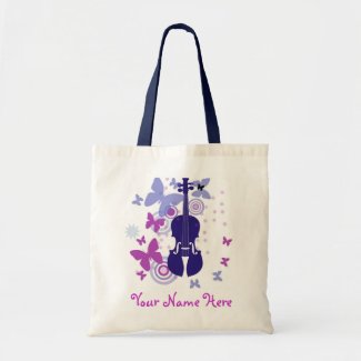 Violin Flutter Tote with Your Own Name