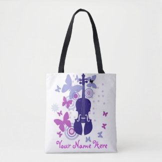 Violin Flutter Tote with Your Own Name Bag