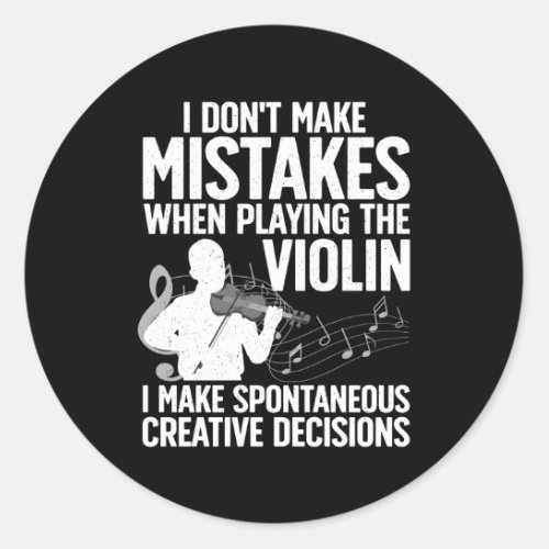 Violin For Violinist Violin Player Classic Round Sticker