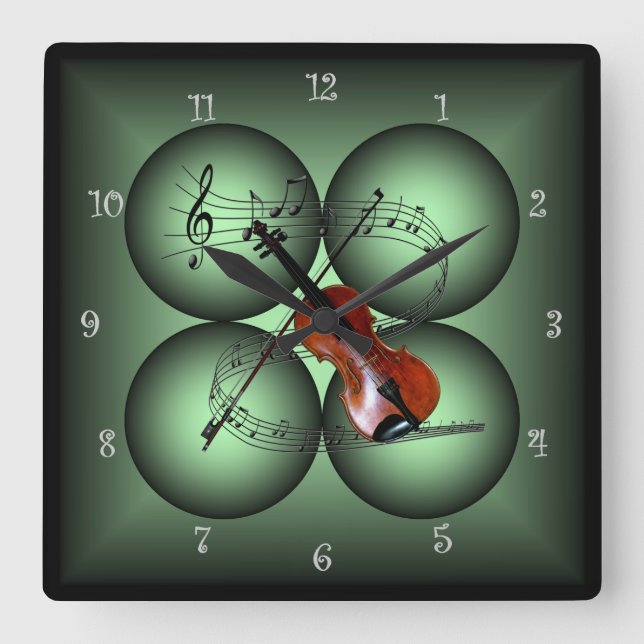 Violin ~Four Globe ~Musical Clock ~ Musical Scale~ (Front)