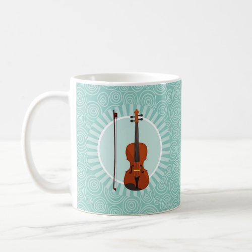 Violin Fun Turquoise Swirl Music Coffee Mug