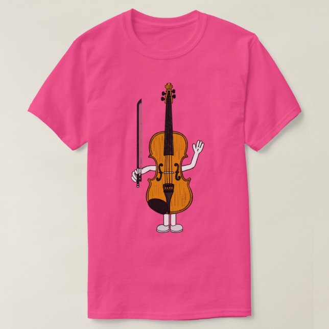 Violin Funny Character Violinist String Teacher Fu T-Shirt (Design Front)