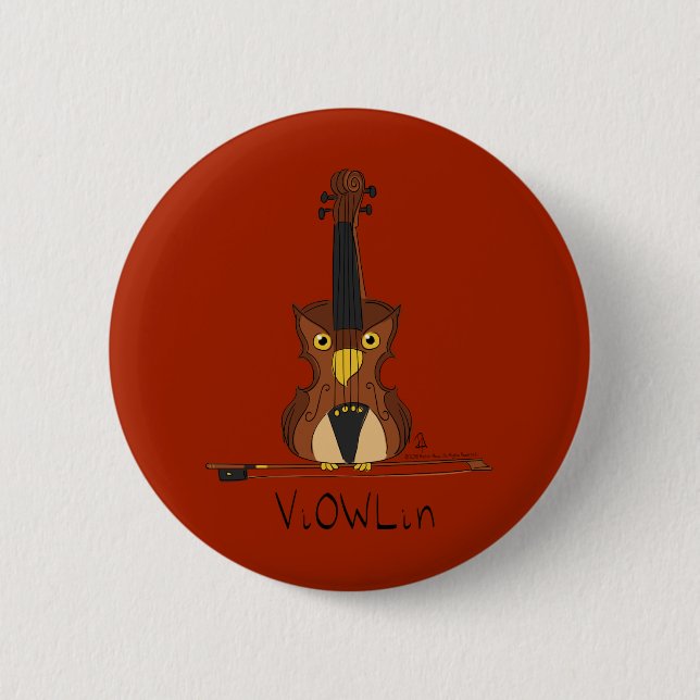 Violin Funny Cute Button (Front)