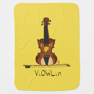 Violin Funny Musician Cartoon Baby Blanket