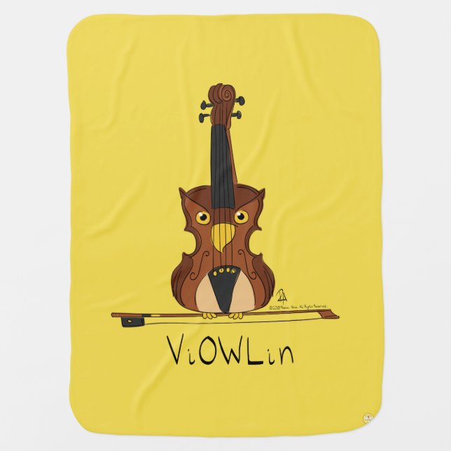 Violin Funny Musician Cartoon Baby Blanket (Front)
