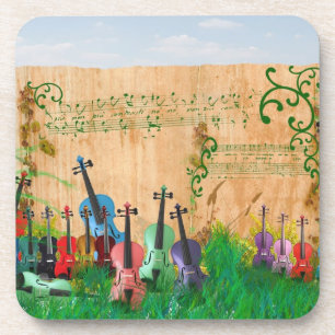Violin Garden Drink Coaster