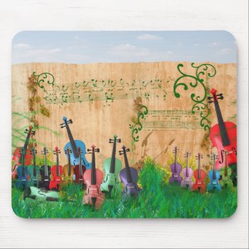 Violin Garden Mouse Pad by missprinteditions at Zazzle