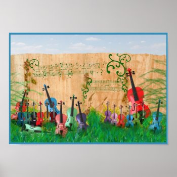 Violin Garden Poster by missprinteditions at Zazzle