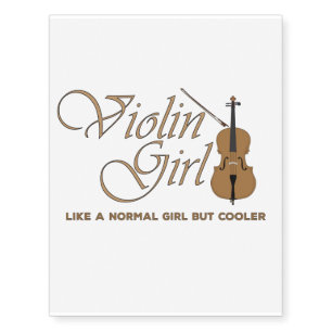 Violin Girl, like a normal girl but cooler Temporary Tattoos
