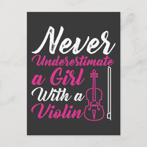 Violin Girl Music Lover Orchestra Daughter Postcard