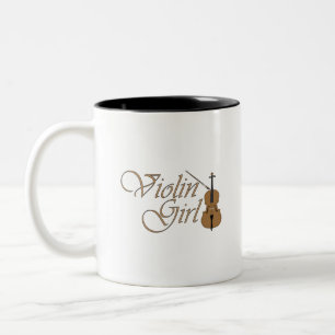 Violin Girl Two-Tone Coffee Mug