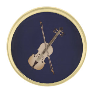 Violin Gold Finish Lapel Pin