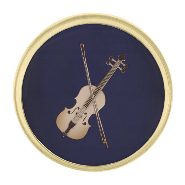 Violin Gold Finish Lapel Pin (Front)