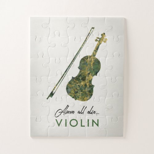 Violin - Green Marble Music Jigsaw Puzzle