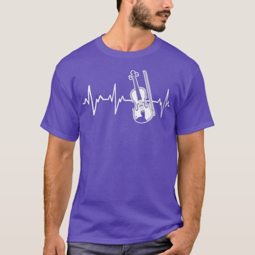 Violin Heartbeat Gift Musical Instrument Violinist T_Shirt