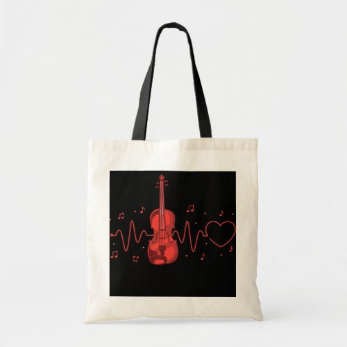 Violin Heartbeat Violinist Orchestra Violin Tote Bag