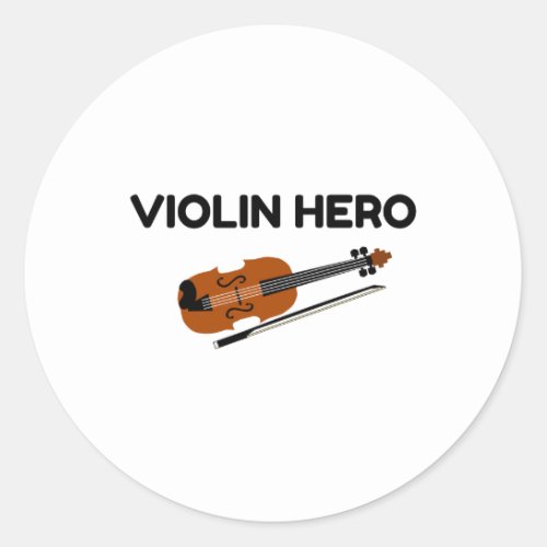 Violin Hero Classic Round Sticker