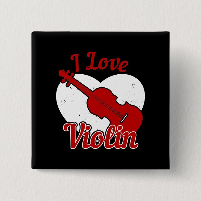 Violin - I Love Violin Button (Front)