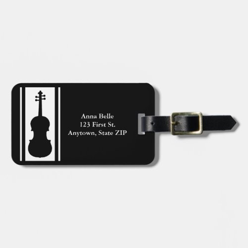 Violin in Black and White ID Luggage Tag