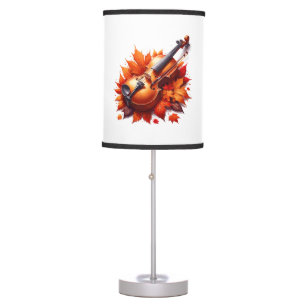 Violin in the bed of leaves table lamp