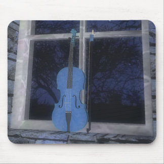 Violin in the Window: Blue Version: Mousepad