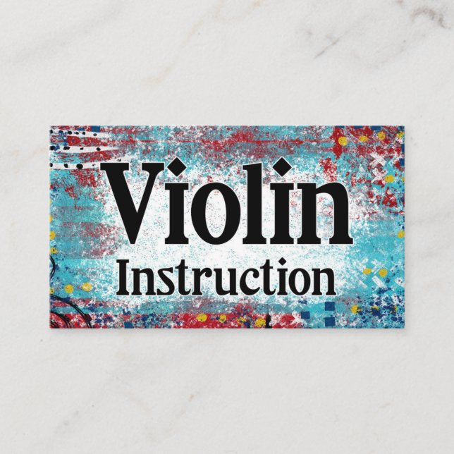 Violin Instruction Lessons Business Cards (Front)