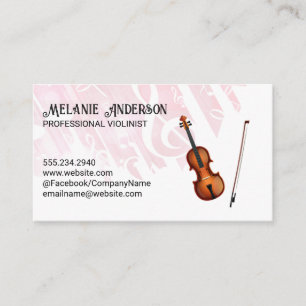Violin Instrument Music Sound Notes Background Business Card
