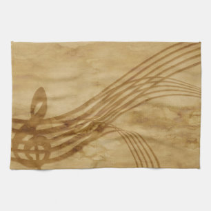 Violin key kitchen towel