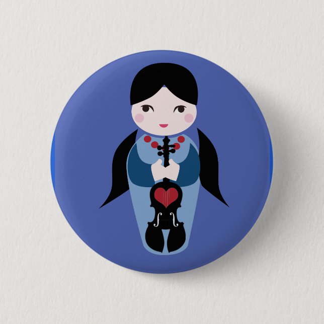 Violin Kokeshi Button (Front)