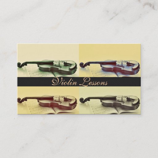 Customizable Violin Lessons, Instructor, Music Business Card