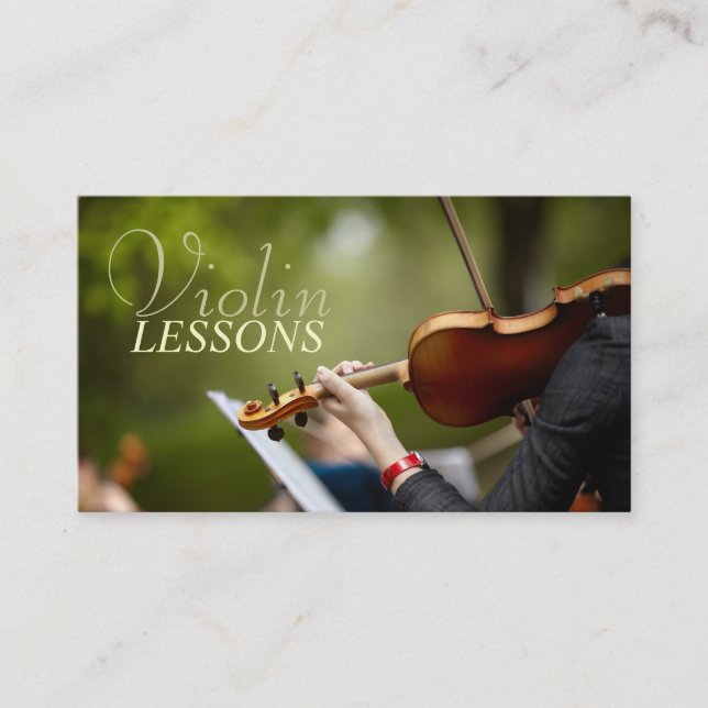 Violin Lessons, Instructor, Music Business Card (Front)
