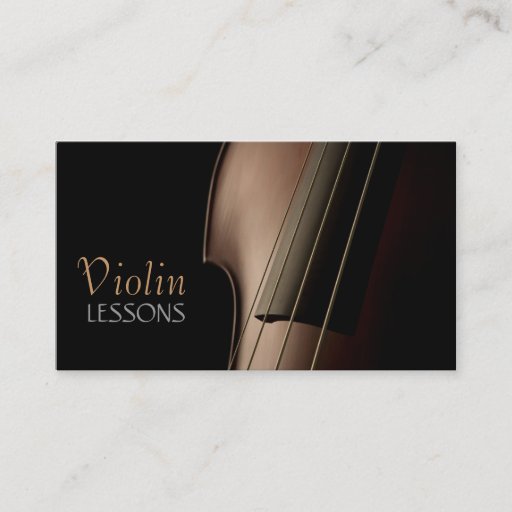 Customizable Violin Lessons, Music, Instruments Business Card