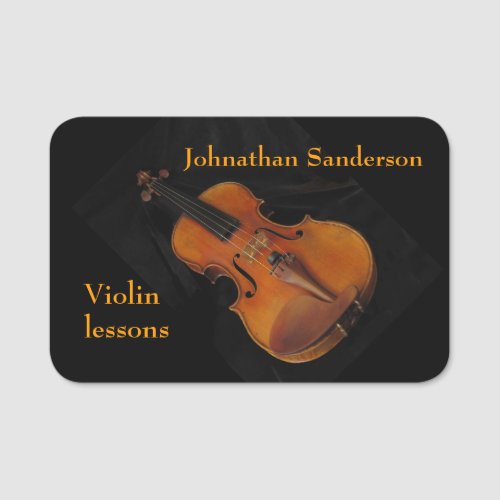 Violin Lessons Music Name Tag