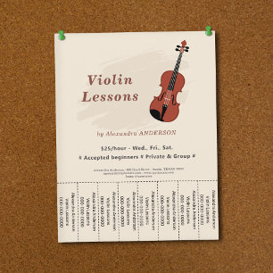 Violin Lessons Tear Off Strips Flyer