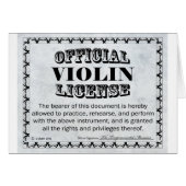 Violin License (Front Horizontal)