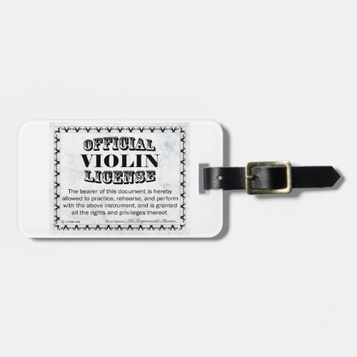 Violin License Luggage Tag