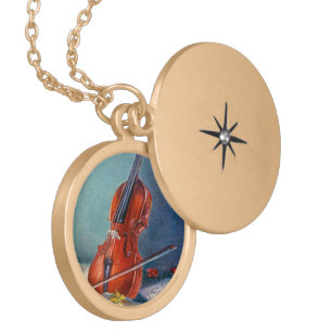 Violin Locket Necklace