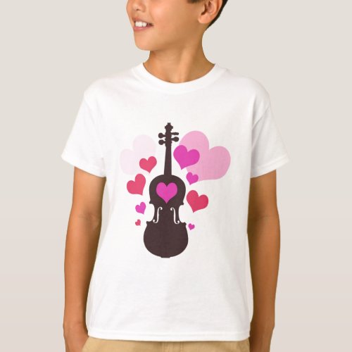 Violin Love Girls T_Shirt