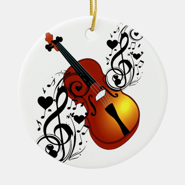 Violin,Lover at Heart_ Ceramic Ornament (Front)